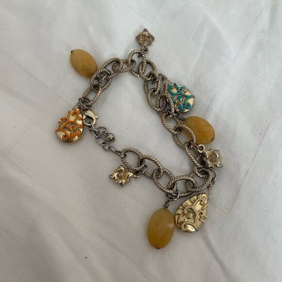 Cute vintage Y2K faux gold charm‎  bracelet - Picture 1 of 6